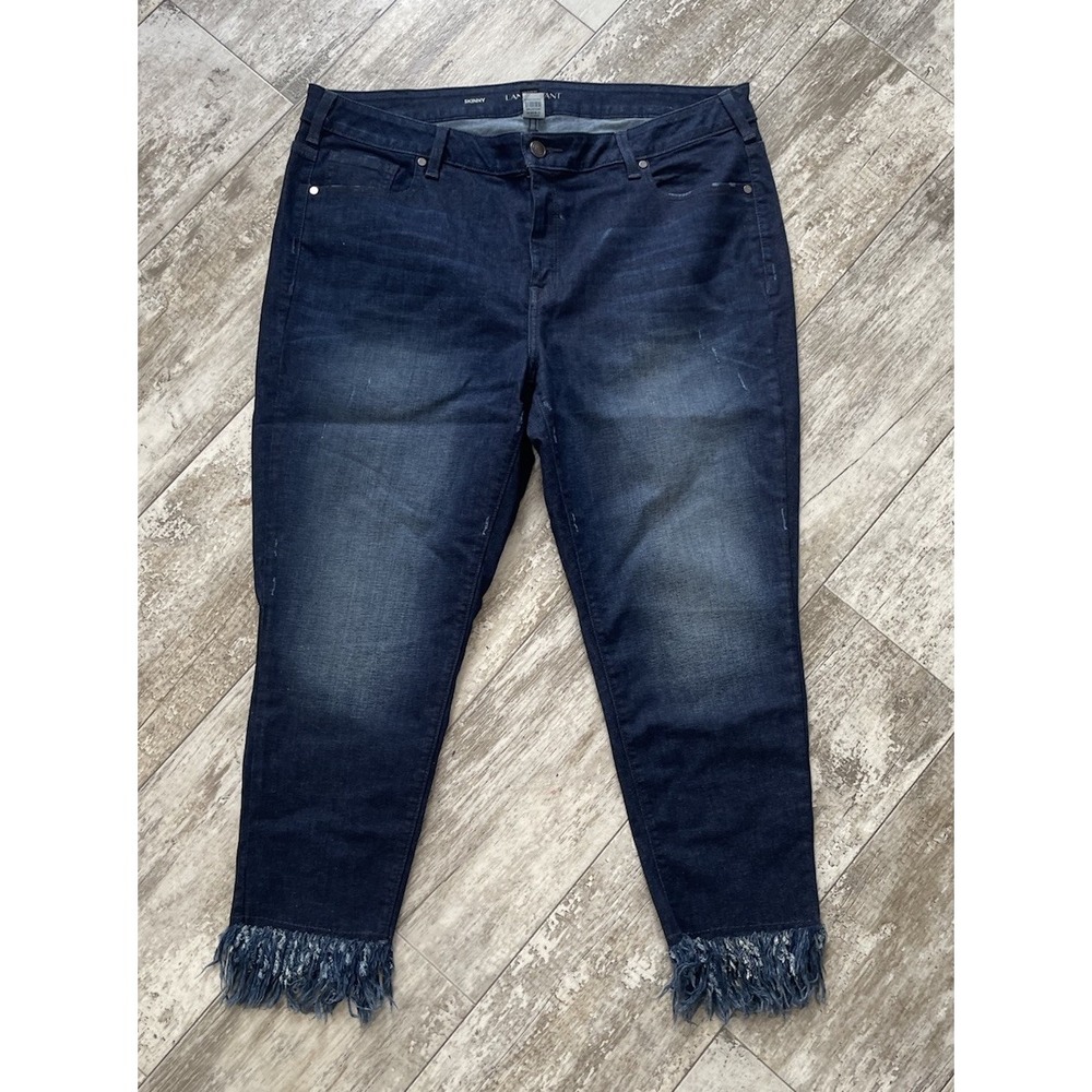 Lane Bryant Women's Blue jeans Mid Rise Super Stretch Skinny Size 22 Regular.